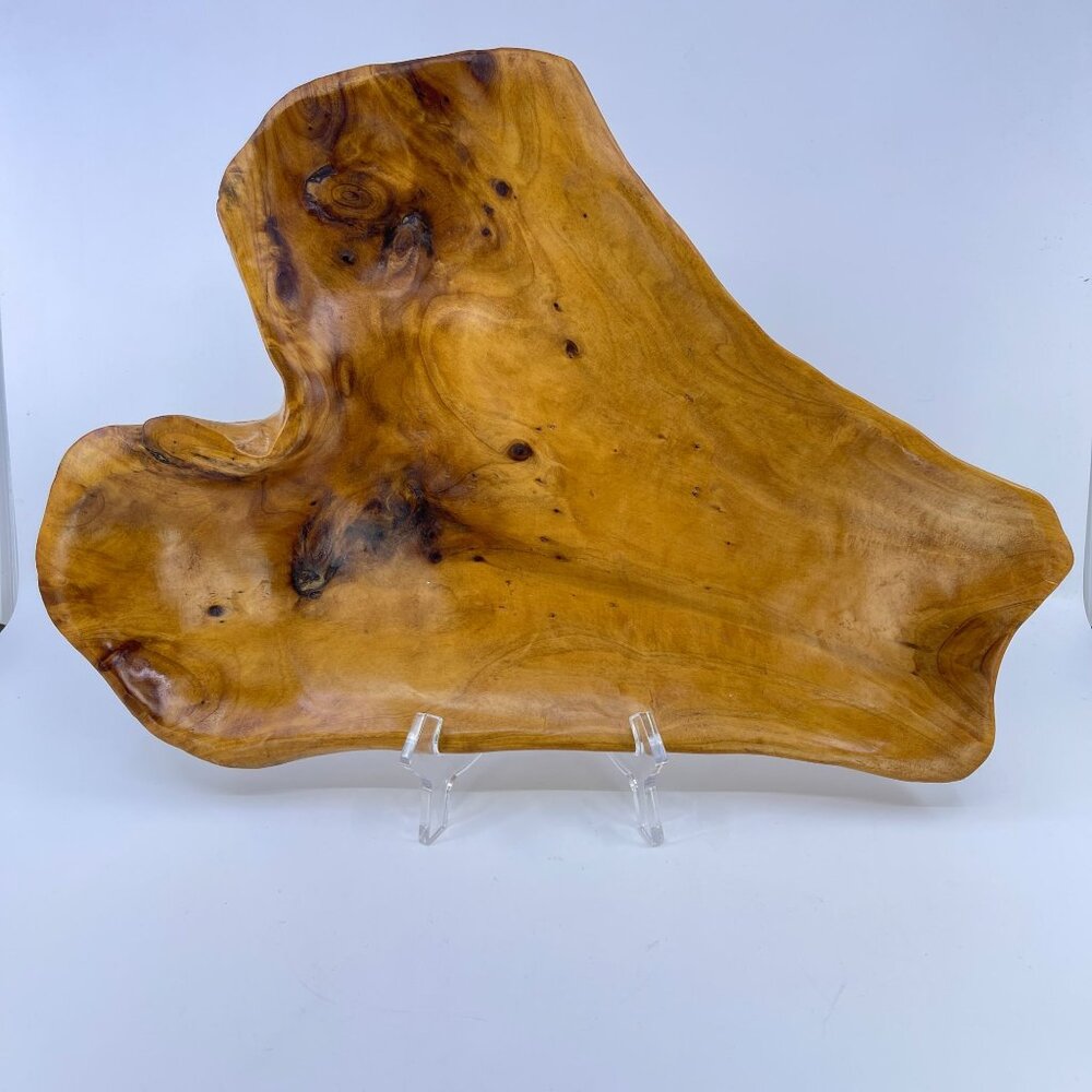 vintage enrico teak root tray free form hand carved platter